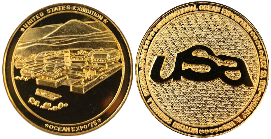 沖縄国際海洋博覧会　海洋博　EXPO’75　記念メダル　アメリカ　金　38ミリ